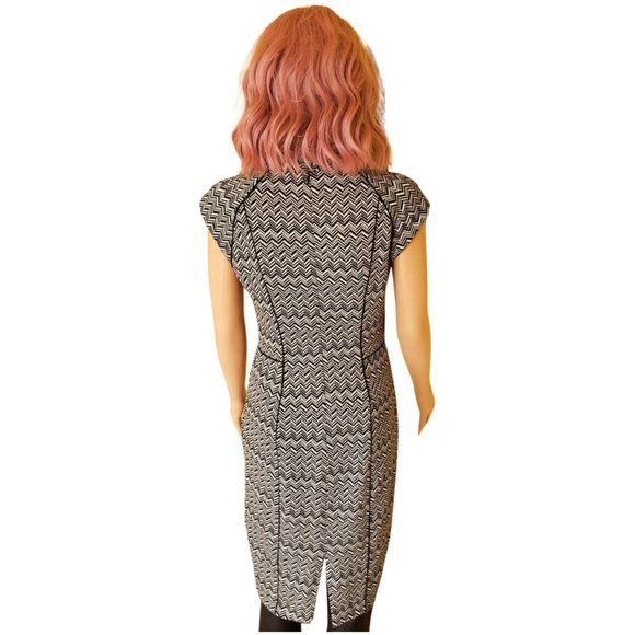 White House Black Market Chevron Sleeveless Fit & Flare Dress – Size 6 - Picture 3 of 10